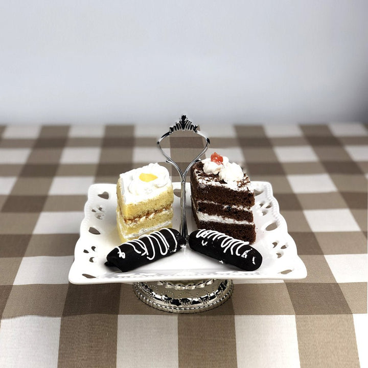 Pastry Stand in Ceramic with Silver Base - Medium Size | kitchen item | Waseeh Pakistan