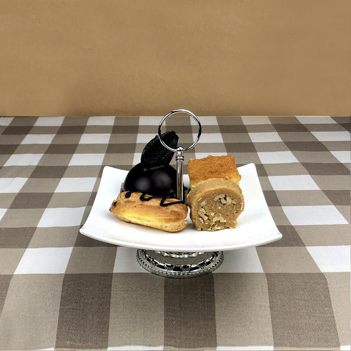Pastry Stand in Ceramic with Silver Base - Small Size | kitchen item | Waseeh Pakistan