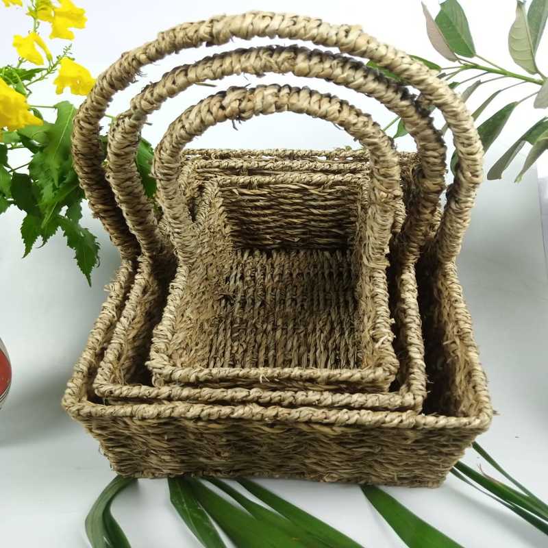 Pattered Braided Baskets (3 pcs) | kitchen item | Waseeh Pakistan