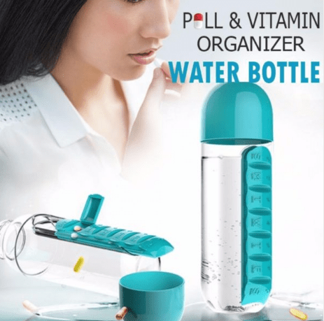 Pill &amp; Vitamin Organizer Water Bottle | Fitness | Waseeh Pakistan