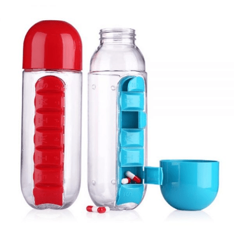 Pill & Vitamin Organizer Water Bottle | Fitness | Waseeh Pakistan