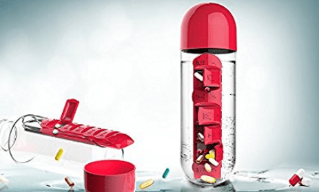 Pill &amp; Vitamin Organizer Water Bottle | Fitness | Waseeh Pakistan