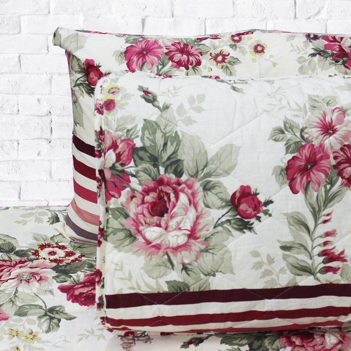 Pinch Of Raspberry Pink Flower - 6 Pieces Bed Spread Set | Home Décor | Waseeh Pakistan