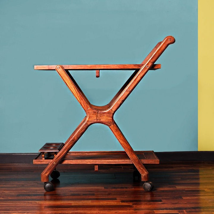 Plumbing Living Lounge Kitchen Rolling Trolley (Shisham) | Furniture | Waseeh Pakistan