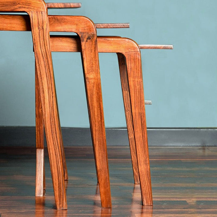 Plums Lounge Drawing Bedroom Nesting Shisham Tables (Set of 3) | Furniture | Waseeh Pakistan