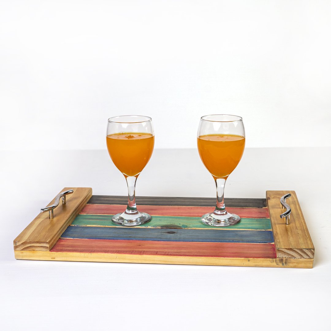 Prismatic Solid Wood Kitchen Snack Tea Guests Serving Tray | kitchen item | Waseeh Pakistan