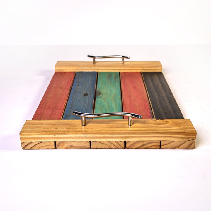Prismatic Solid Wood Kitchen Snack Tea Guests Serving Tray | kitchen item | Waseeh Pakistan