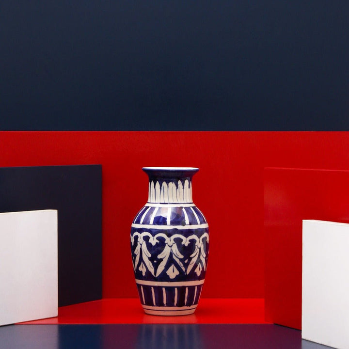 Pristine felicity Vase-Blue pottery | Home Décor | Waseeh Pakistan