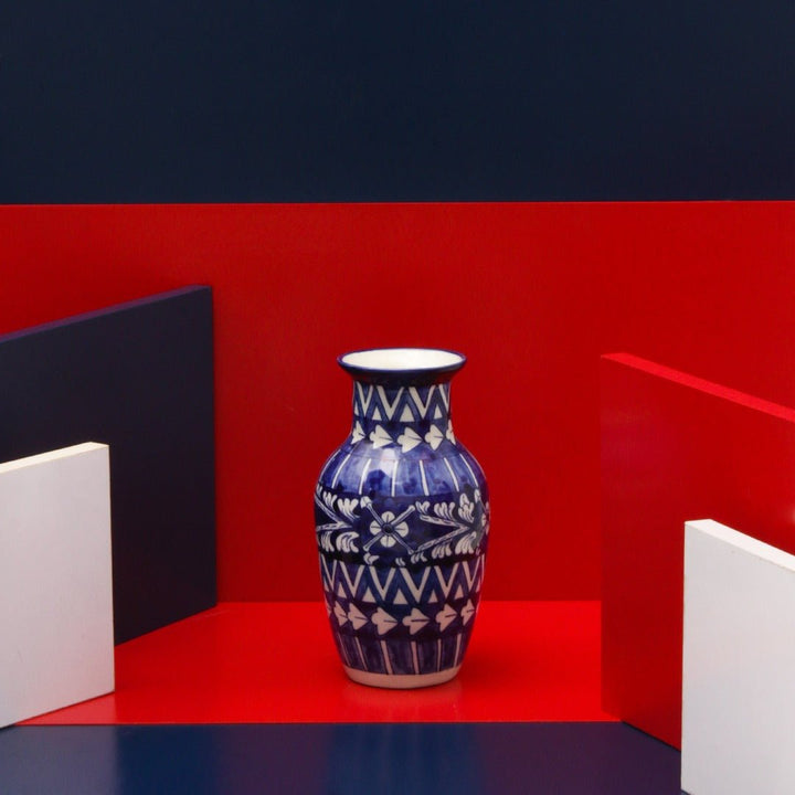 Pristine felicity Vase-Blue pottery | Home Décor | Waseeh Pakistan