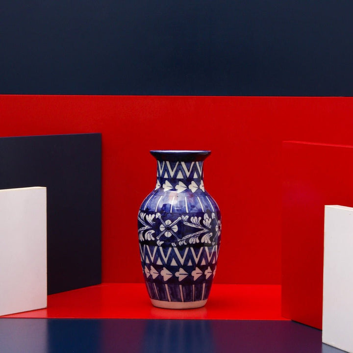 Pristine felicity Vase-Blue pottery | Home Décor | Waseeh Pakistan