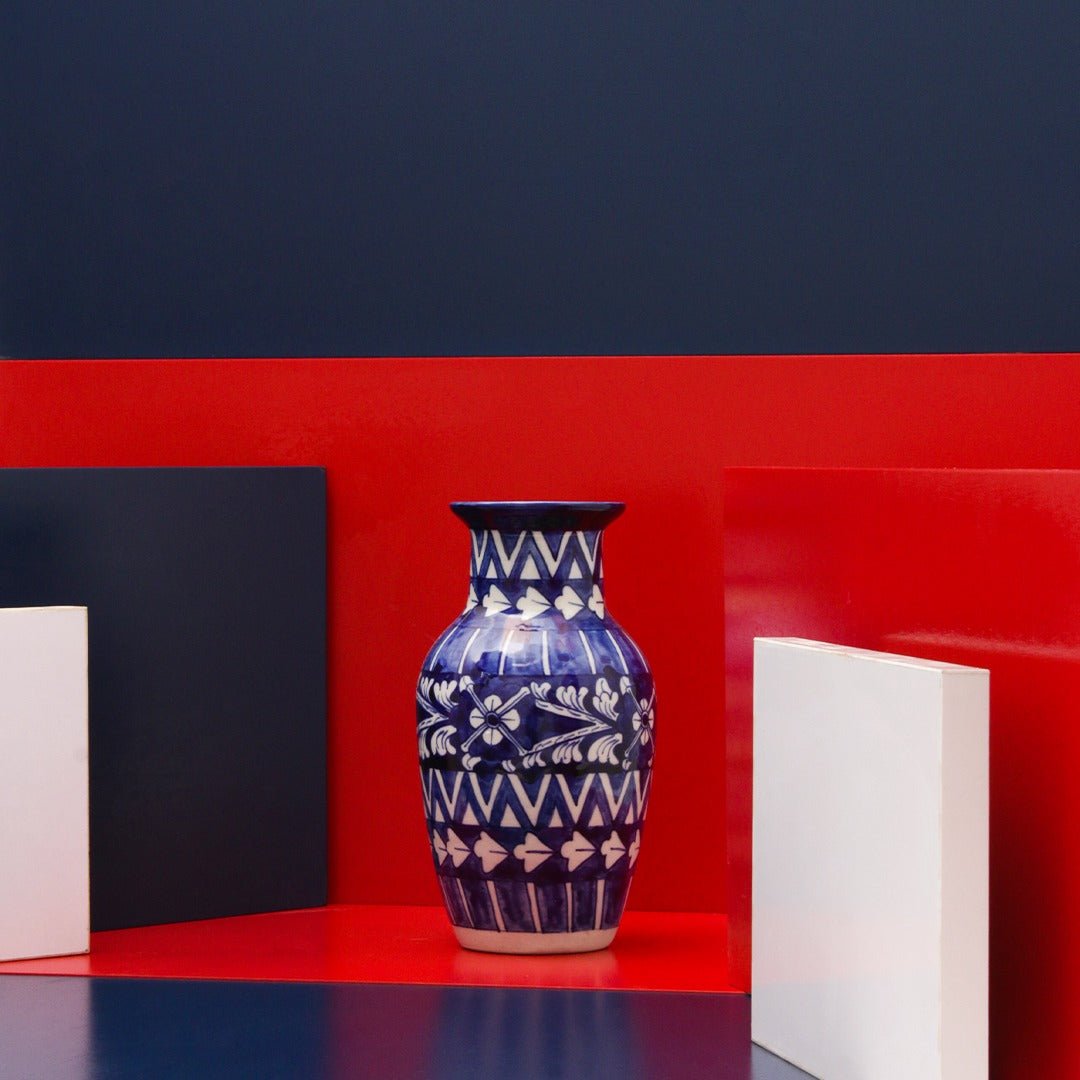 Pristine felicity Vase-Blue pottery | Home Décor | Waseeh Pakistan