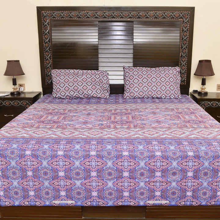 Purple punch cotton bed sheet with 2 pillow cases | Home Décor | Waseeh Pakistan