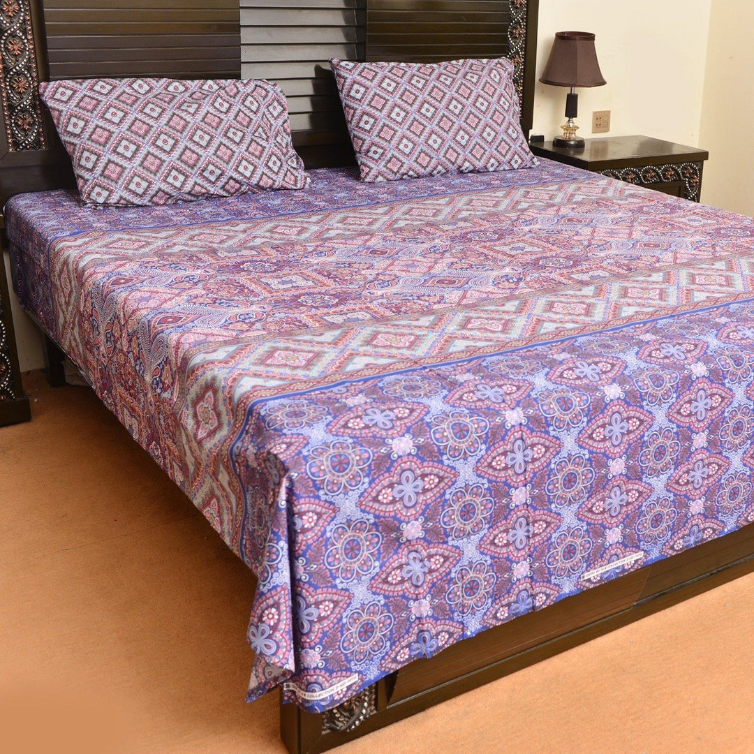 Purple punch cotton bed sheet with 2 pillow cases | Home Décor | Waseeh Pakistan
