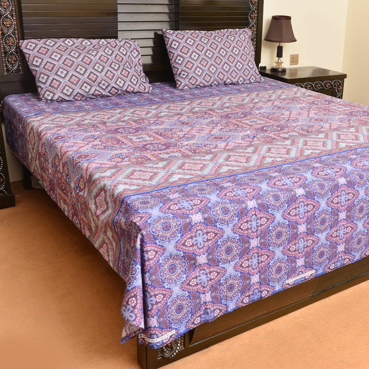 Purple punch cotton bed sheet with 2 pillow cases | Home Décor | Waseeh Pakistan