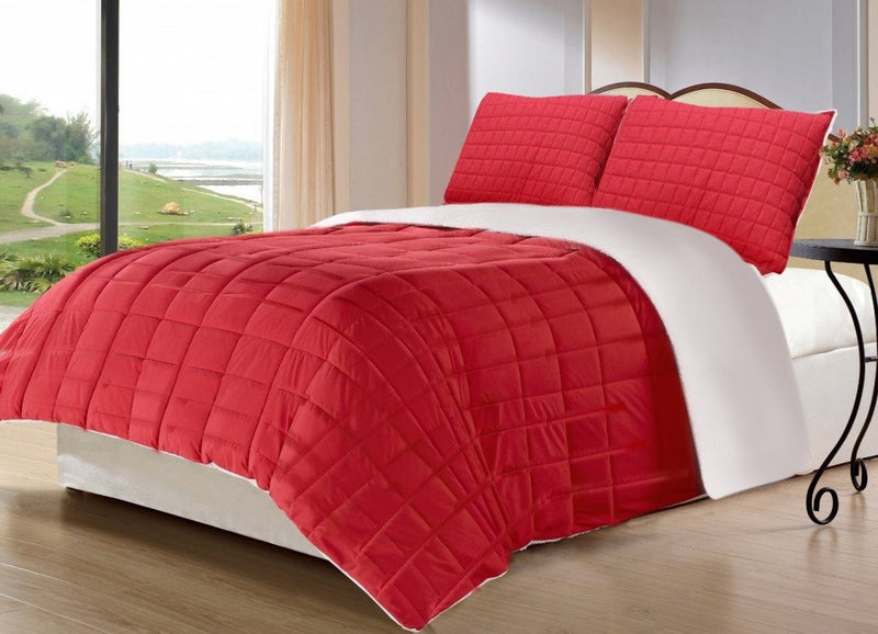 Quilted Bed Sheet - Red Chequered - waseeh.com