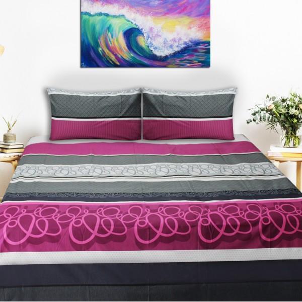 Export Quality Bed Sheet - Multi Color Patterned -qcb6 - waseeh.com