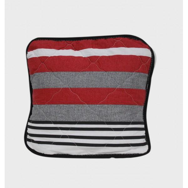 Quilted Cushion Cover Pair (Greyish Red) | Home Décor | Waseeh Pakistan