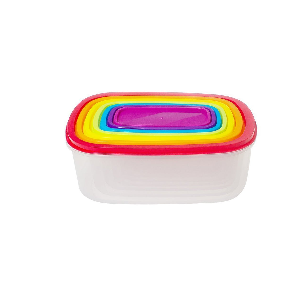 Rainbow Rectangle Boxes (7 pcs) | kitchen item | Waseeh Pakistan