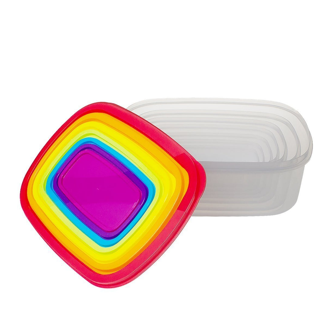 Rainbow Rectangle Boxes (7 pcs) | kitchen item | Waseeh Pakistan