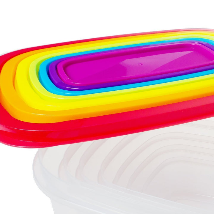 Rainbow Rectangle Boxes (7 pcs) | kitchen item | Waseeh Pakistan