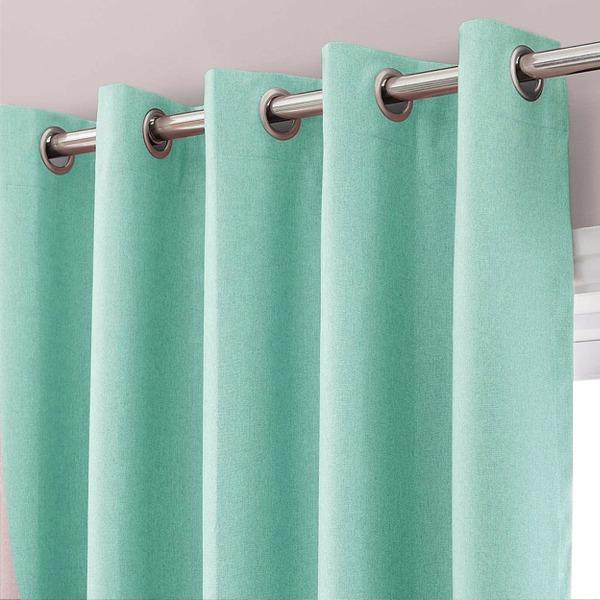 Ready Made Cotton Duck Plain Curtains with Lining &amp; Stainless Steel Eyelet 8 Feet Length | Home Décor | Waseeh Pakistan