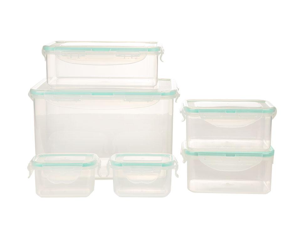Rectangle Food Container Set - Pack of 16 Pcs | kitchen item | Waseeh Pakistan