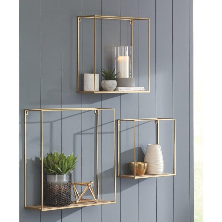 Rectangle Living Lounge Drawing Room Floating Organizer Shelve (Set of 3) - Special | Furniture | Waseeh Pakistan