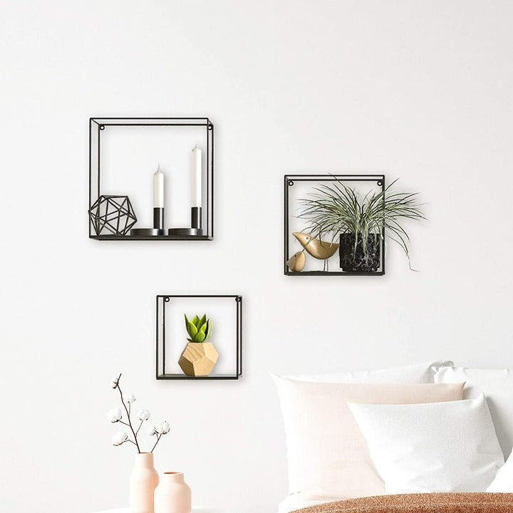 Rectangle Living Lounge Drawing Room Floating Organizer Shelve (Set of 3) - Special | Furniture | Waseeh Pakistan