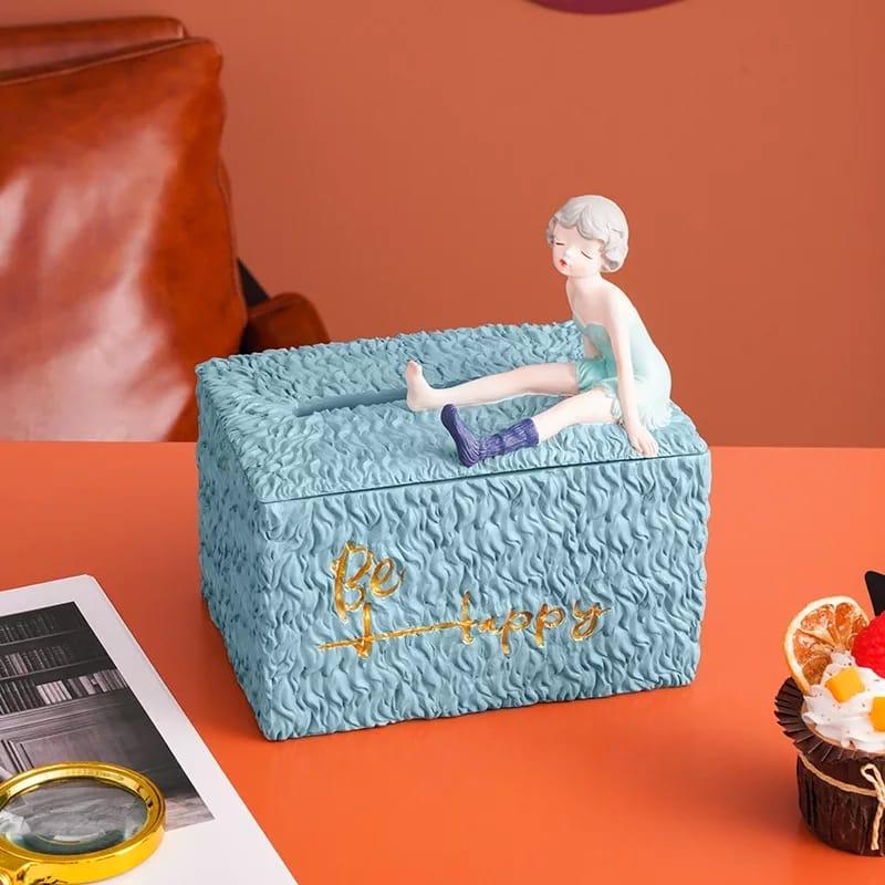 Resin Girl Tissue Box | Home Décor | Waseeh Pakistan