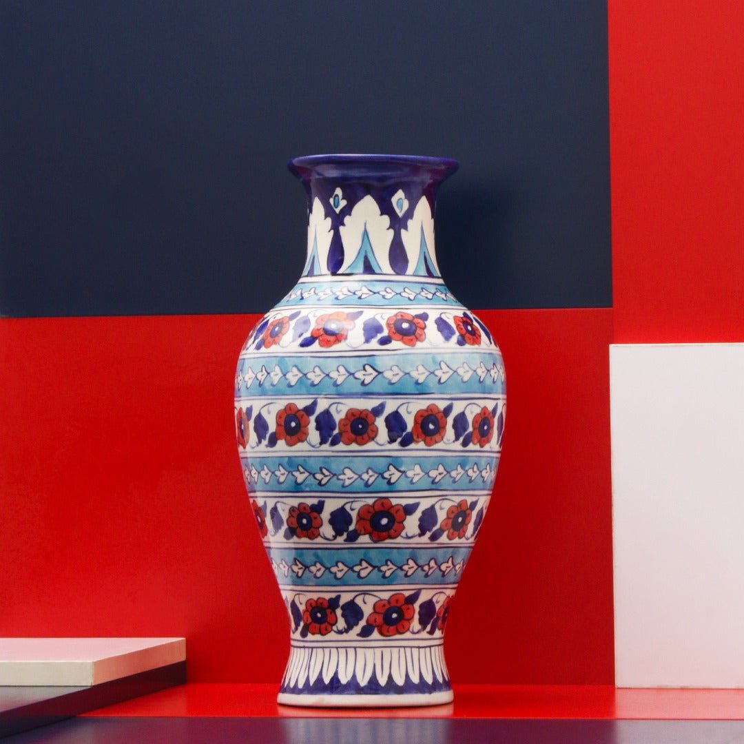 Rest Nest felicity Vase-Blue pottery | Home Décor | Waseeh Pakistan