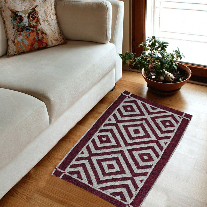 Rhombus - Hand-woven Woolen Rug - Double Seam - 2&