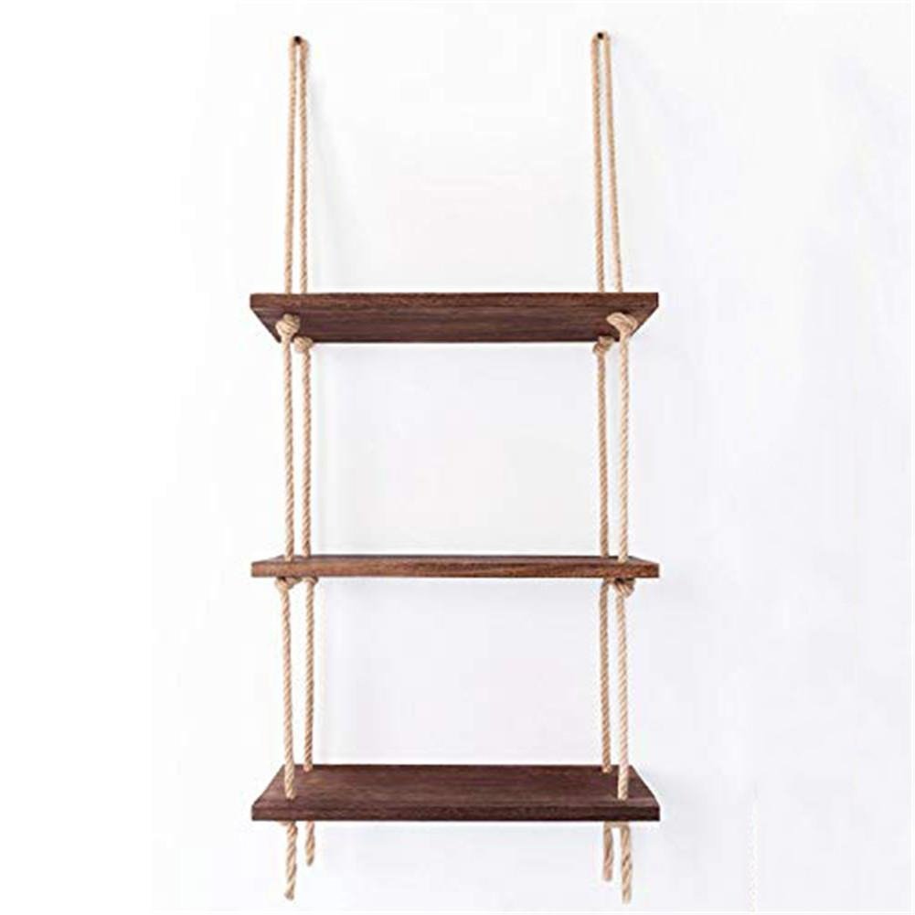 Rope Floating Solid Wood Wall Hanging Shelves Decor | Not Sale FB | Waseeh Pakistan
