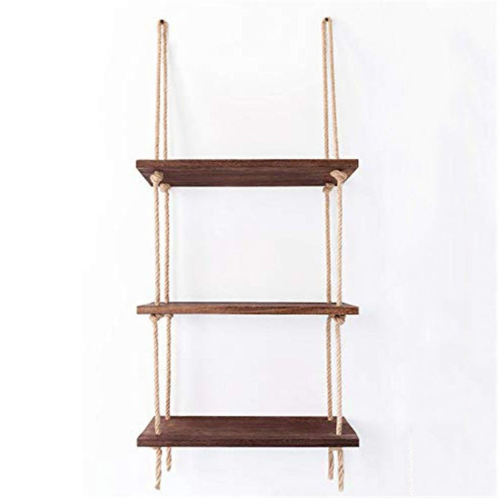 Rope Floating Solid Wood Wall Hanging Shelves Decor | Not Sale FB | Waseeh Pakistan