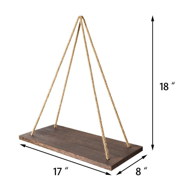 Rope Floating Solid Wood Wall Hanging Shelves Decor | Not Sale FB | Waseeh Pakistan