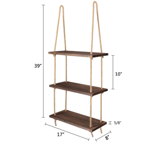 Rope Floating Solid Wood Wall Hanging Shelves Decor | Not Sale FB | Waseeh Pakistan