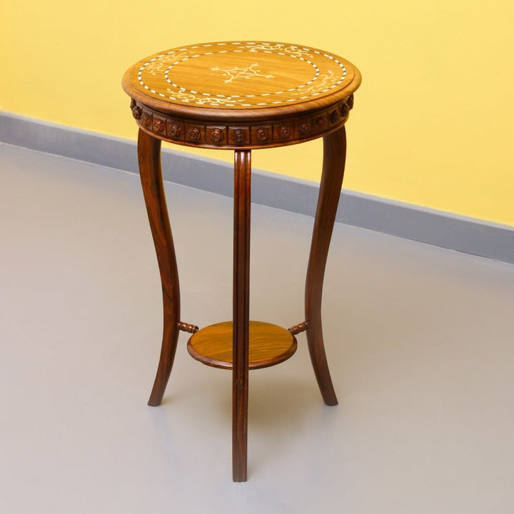 Round Brightwork Living Lounge Coffee Side Table (Shisham) | Furniture | Waseeh Pakistan