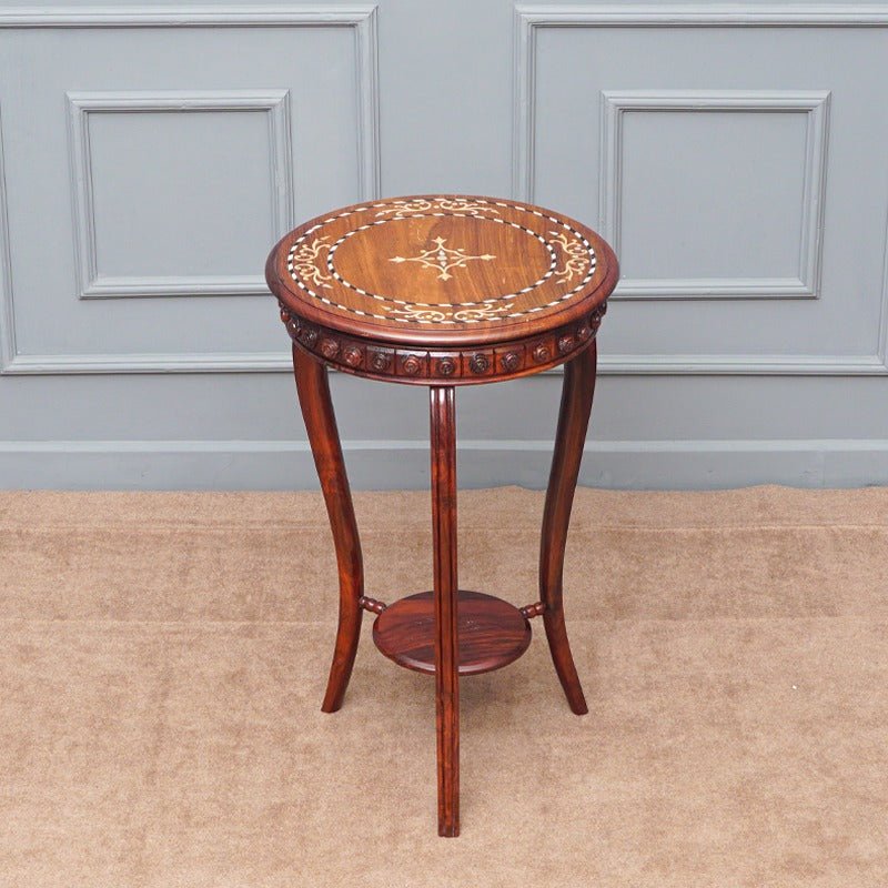 Round Brightwork Living Lounge Coffee Side Table (Shisham) | Furniture | Waseeh Pakistan
