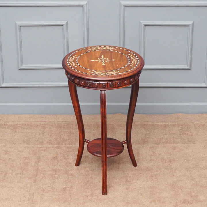 Round Brightwork Living Lounge Coffee Side Table (Shisham) | Furniture | Waseeh Pakistan