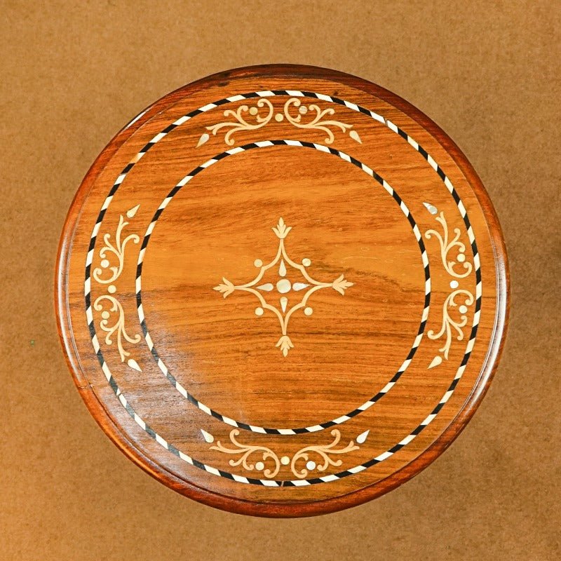 Round Brightwork Living Lounge Coffee Side Table (Shisham) | Furniture | Waseeh Pakistan
