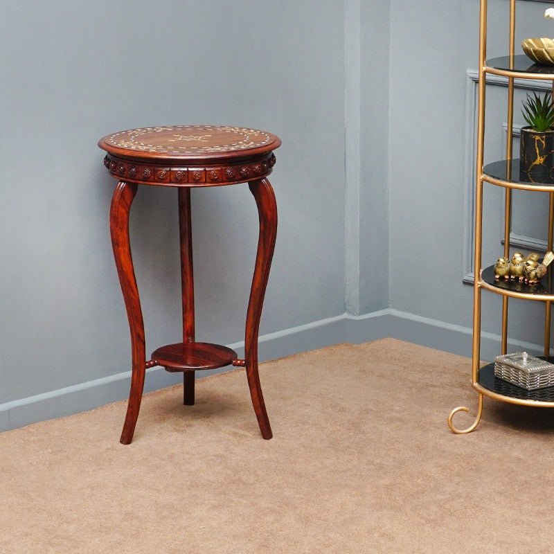 Round Brightwork Living Lounge Coffee Side Table (Shisham) | Furniture | Waseeh Pakistan