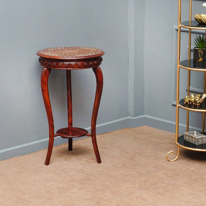 Round Brightwork Living Lounge Coffee Side Table (Shisham) | Furniture | Waseeh Pakistan