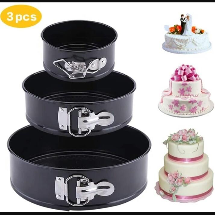 Round Cake Mold (3 Pcs) | kitchen item | Waseeh Pakistan