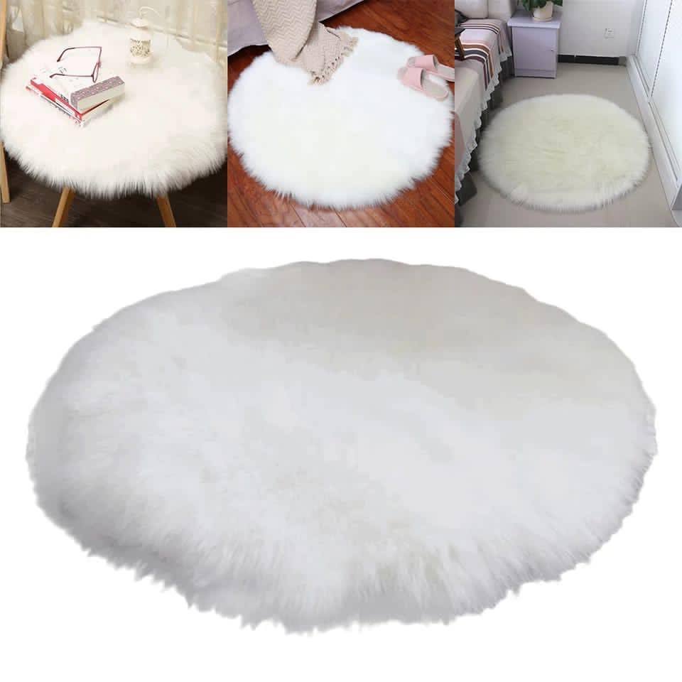 Round Furry Rugs (3 x 3') | Home Décor | Waseeh Pakistan
