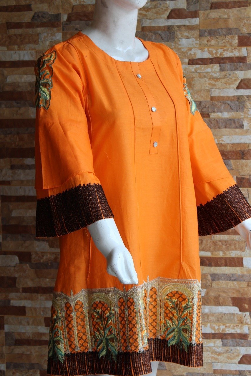 Royale Blue - Yellow - Orange - Lawn Fabric - Ladies | Fashion Point | Waseeh Pakistan