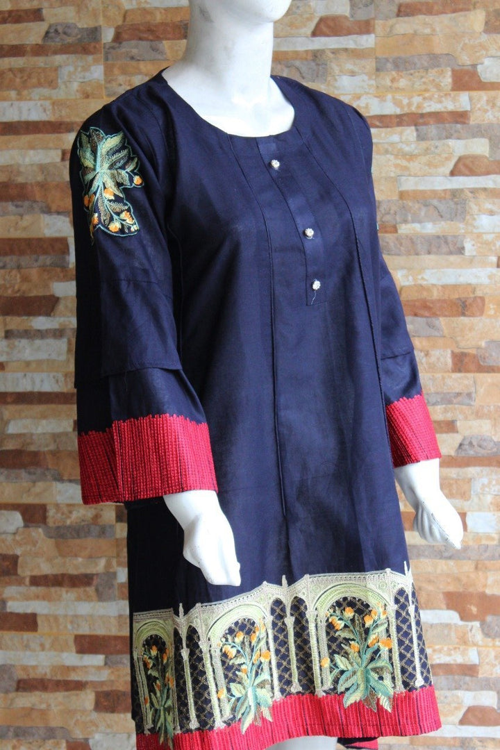 Royale Blue - Yellow - Orange - Lawn Fabric - Ladies | Fashion Point | Waseeh Pakistan