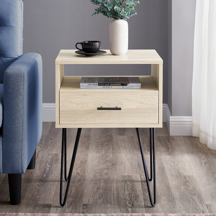 Rustic Living Lounge Center Side Hairpin Table (Birch Touch) | Furniture | Waseeh Pakistan
