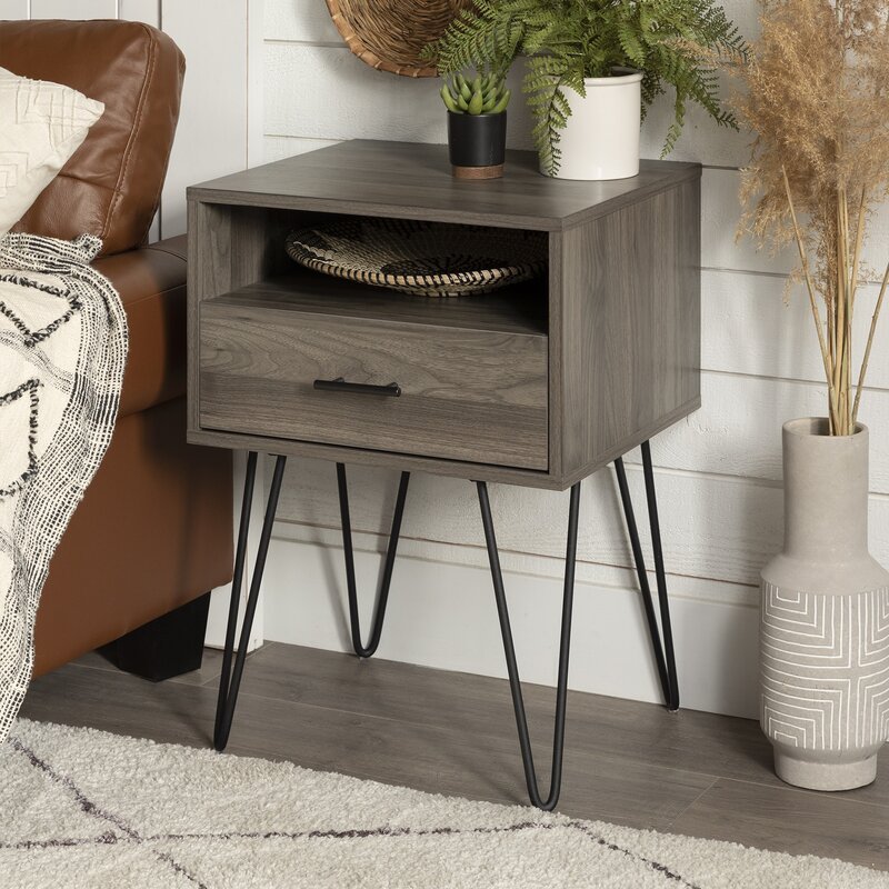 Rustic Living Lounge Coffee Center Side Hairpin Side Table (Greyish Cloud) | Furniture | Waseeh Pakistan