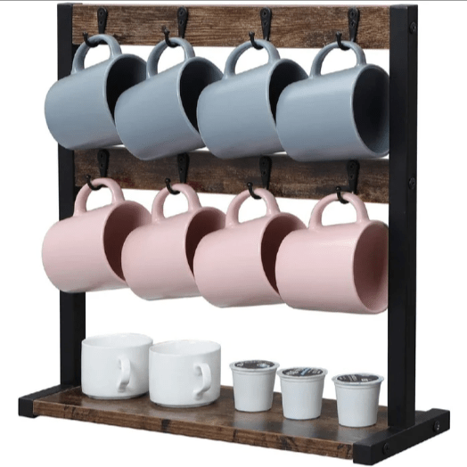 Rustic Tea Cup Organizer Rack | Not Sale FB | Waseeh Pakistan