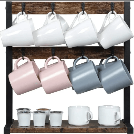Rustic Tea Cup Organizer Rack | Not Sale FB | Waseeh Pakistan