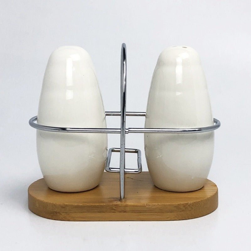 Salt and Pepper Shaker With Bamboo Base | kitchen item | Waseeh Pakistan